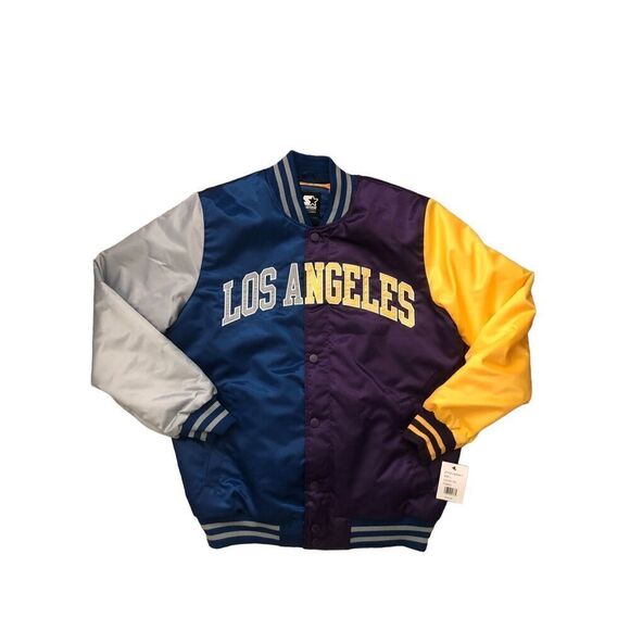 Starters Los Angeles Arch Satin Varsity Jacket Men’s Size Large - Picture 1 of 3